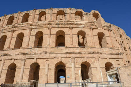 Roman amphitheater of El Jem on Tunisia, Unesco world heritage