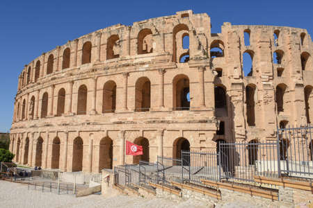 Roman amphitheater of El Jem on Tunisia, Unesco world heritage