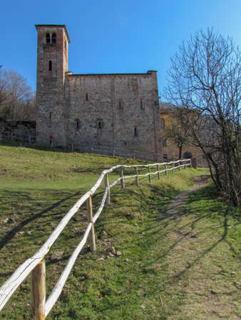 Rural cottage of Torello near Carona on the Swiss alpsのeditorial素材