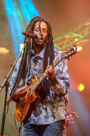 Lugano, Switzerland - 10 june 2016 - Julian Marley playing at Estival Jazz Lugano on Switzerlandのeditorial素材