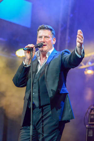 Lugano, Switzerland - 9 July 2016 - singer Tony Hadley at Estival Jazz Lugano on Switzerlandのeditorial素材