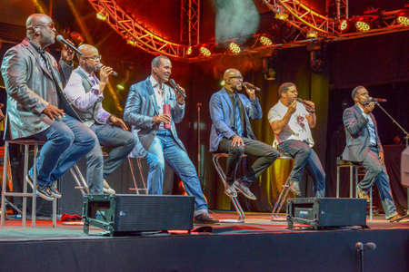 Lugano, Switzerland - 10 june 2016 - Take 6 singing at Estival Jazz Lugano on Switzerlandのeditorial素材