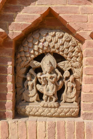 Artwork of the temple at Durban square on Patan near Kathmandu in Nepalの写真素材