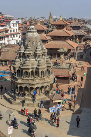 Patan, Nepal - 24 January 2020: Temple of Durban square at Patan near Kathmandu in Nepalのeditorial素材