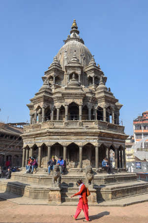 Patan, Nepal - 24 January 2020: Temple of Durban square at Patan near Kathmandu in Nepalのeditorial素材