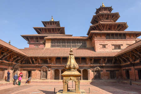 Patan, Nepal - 24 January 2020: Temple of Durban square at Patan near Kathmandu in Nepalのeditorial素材