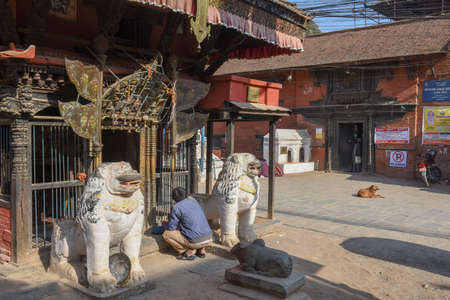 Patan, Nepal - 24 January 2020: Temple at Patan near Kathmandu on Nepalのeditorial素材