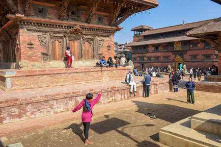 Patan, Nepal - 24 January 2020: Temple of Durban square at Patan near Kathmandu on Nepalのeditorial素材