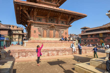 Patan, Nepal - 24 January 2020: Temple of Durban square at Patan near Kathmandu on Nepalのeditorial素材
