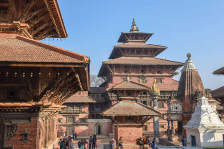Patan, Nepal - 24 January 2020: Temple of Durban square at Patan near Kathmandu on Nepalのeditorial素材