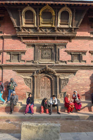 Patan, Nepal - 24 January 2020: Temple of Durban square at Patan near Kathmandu in Nepalのeditorial素材