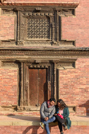 Patan, Nepal - 24 January 2020: Temple of Durban square at Patan near Kathmandu in Nepalのeditorial素材