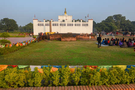Lumbini, Nepal - 18 January 2020: Maya Devi temple birth place of Buddha at Lumbini on Nepalのeditorial素材