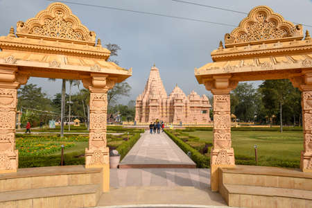 Sauraha, Nepal - 20 January 2020: Hindu temple of Shashwat Dham near Sauraha in Nepalのeditorial素材