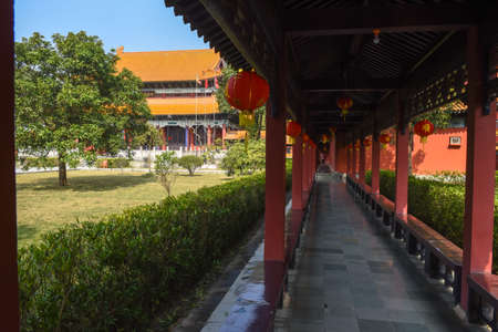 Chinese Buddhist monastery at the monastic zone of Lumbini in Nepalの写真素材