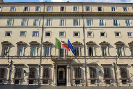 Rome, Italy - 16 September 2020: governament Palace of Chigi at Rome on Italyのeditorial素材
