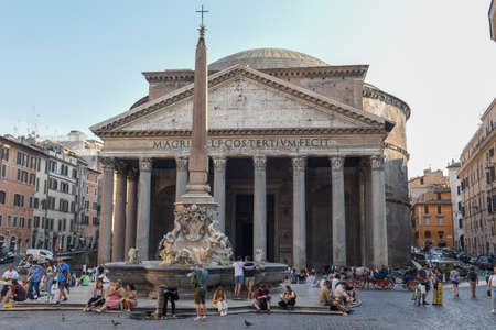 Rome, Italy - 16 September 2020: the basilica of Pantheon at Rome on Italyのeditorial素材