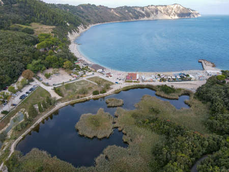The coast of Portonovo on Marche in Italy