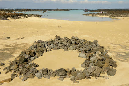 Beach near Orzola at Lanzarote on Canary islands in Spain