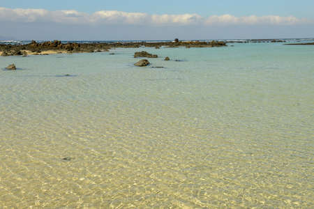 Beach near Orzola at Lanzarote on Canary islands in Spain