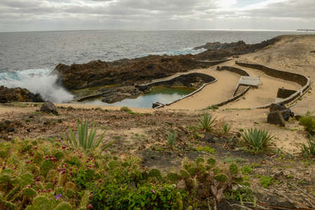 Natural swimming pool of Charco del Palo at Lanzarote on Canary islands in Spain