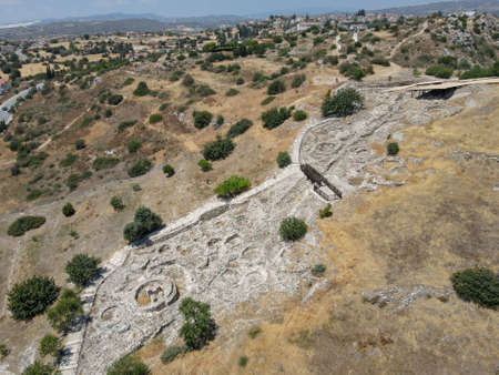 The Neolithic settlement of Choirokoitia on Cyprus islandの写真素材