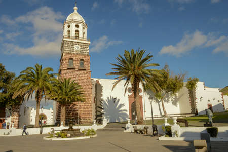 Teguise, Spain - 20 January 2021: the colonial town of Teguise at the Canary island on Lanzarote in Spainのeditorial素材