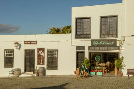 Teguise, Spain - 20 January 2021: the colonial town of Teguise at the Canary island on Lanzarote in Spainのeditorial素材