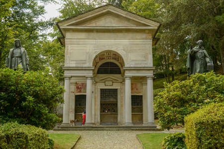 Sacro Monte of Varallo, holy mountain, is a famous pilgrimage site on Italy.の写真素材