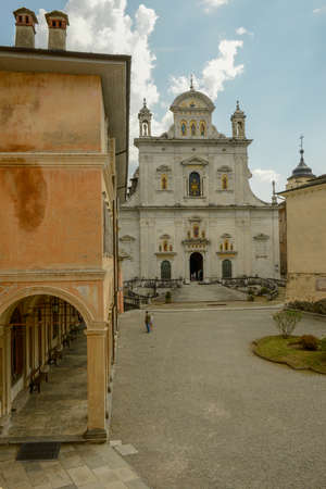 Varallo, Italy - 5 September 2021: buildings of the sacred mount at Varallo on Italyのeditorial素材