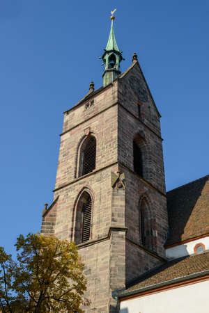 Old church tower at Basel on Switzerlandの写真素材