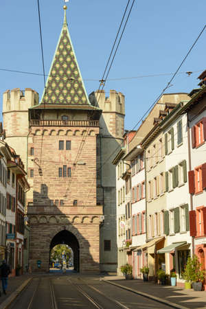 Basel, Switzerland - 17 Oktober 2021: Spalentor gate at Basel in Switzerlandのeditorial素材