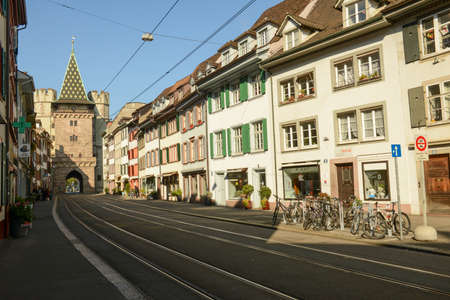Basel, Switzerland - 17 Oktober 2021: Spalentor gate at Basel in Switzerland