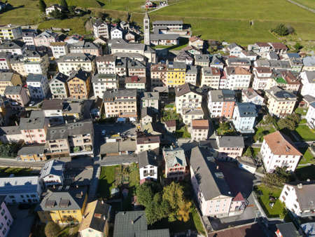 The village of Airolo on the Swiss alps