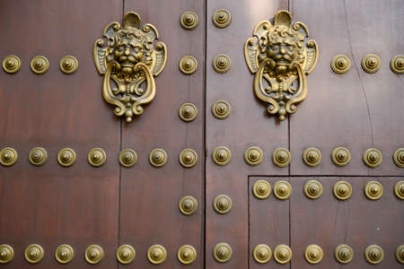 Door of a house at Cordova on Andalusia in Spainの写真素材