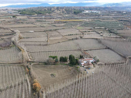 Drone view at woods and hills near Guadix in Spainのeditorial素材