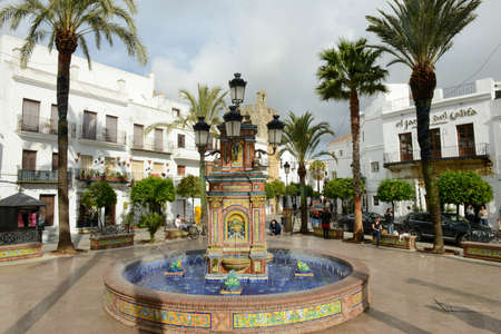 Vejer de la Frontera, Spain - 29 December 2021: view at the town of Vejer de la Frontera on Spain