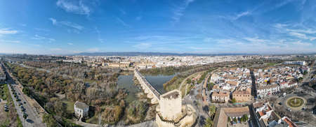 Drone view at Cordova on Andalusia in Spain