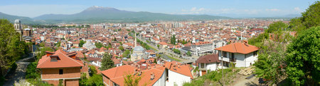 Panoramic overview at the town of Prizren on Kosovoのeditorial素材
