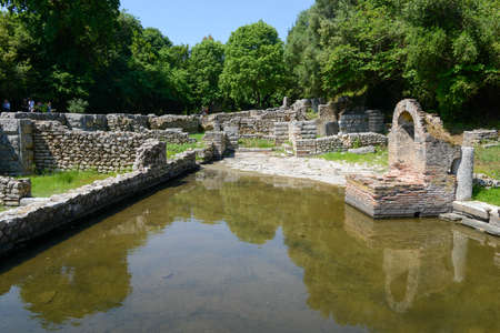 View at the roman archaeological site of Butrinto on Albaniaのeditorial素材