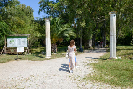 Butrinto, Albania - 14 May 2022: entrance of the roman archaeological site of Butrinto on Albania