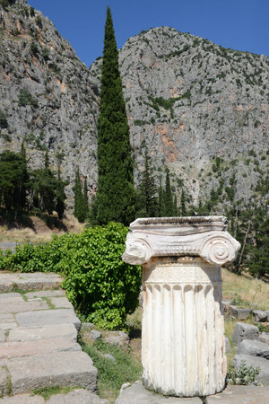 View at the archaeological site of Delfi on Greeceのeditorial素材
