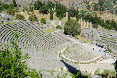 View at the archaeological site of Delfi on Greece