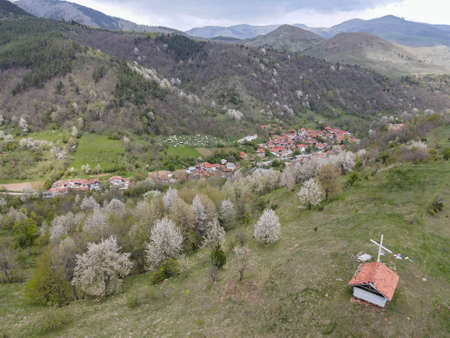 Drone view at the mountains near Brezovice on Kosovoのeditorial素材