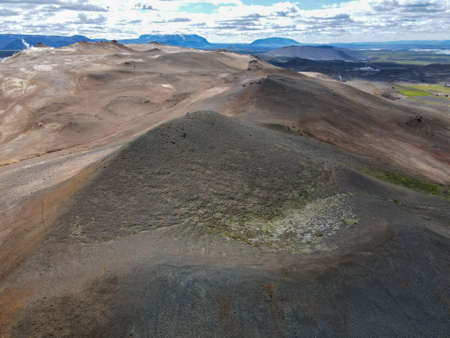 Rural landscape near lake Myvatn on Icelandの写真素材