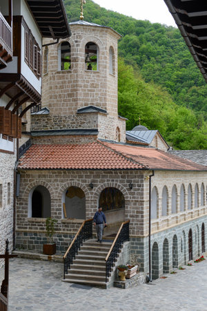 Velebrdo, Macedonia - 9 May 2022: man visiting
Bigorski monastery on Macedoniaのeditorial素材
