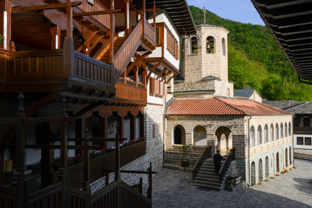View of St John the Baptist Bigorski monastery on Macedoniaのeditorial素材