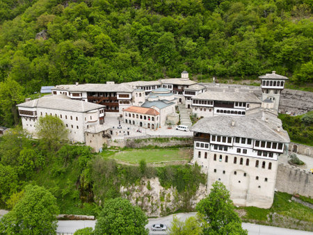 Drone view of St John the Baptist Bigorski monastery on Macedonia