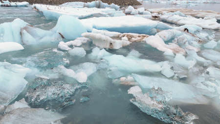 View at the ice of Glacier lagoon in Iceland