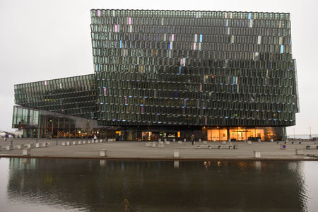 Harpa Concert Hall and Conference Centre at Reykjavik on Icelandのeditorial素材
